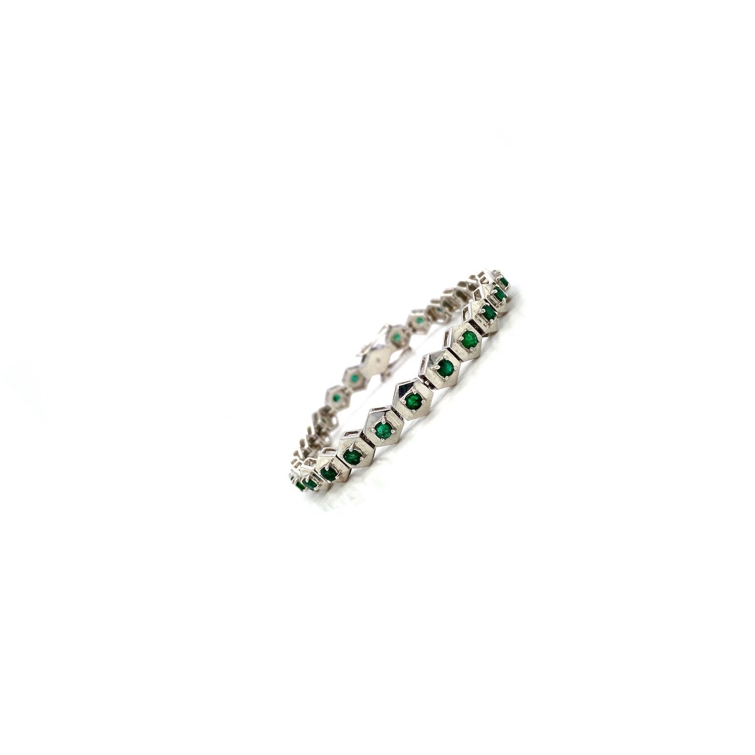 Emerald Bracelet in .925 Sterling Silver. - KSD 42119
