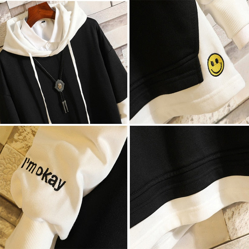 5XL Hoodies Sweatshirts Men Fake 2PAC Cotton Hooded Japanese Style Sweatshirt Mens Hip Hop Brown Causal Hoodiee Xxxtentacion