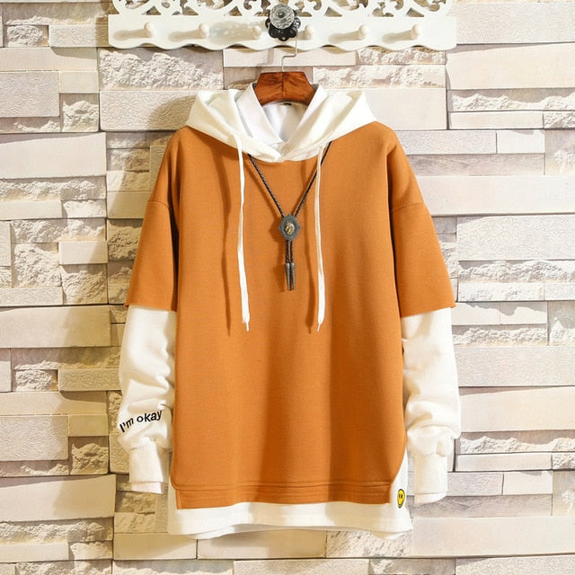 5XL Hoodies Sweatshirts Men Fake 2PAC Cotton Hooded Japanese Style Sweatshirt Mens Hip Hop Brown Causal Hoodiee Xxxtentacion