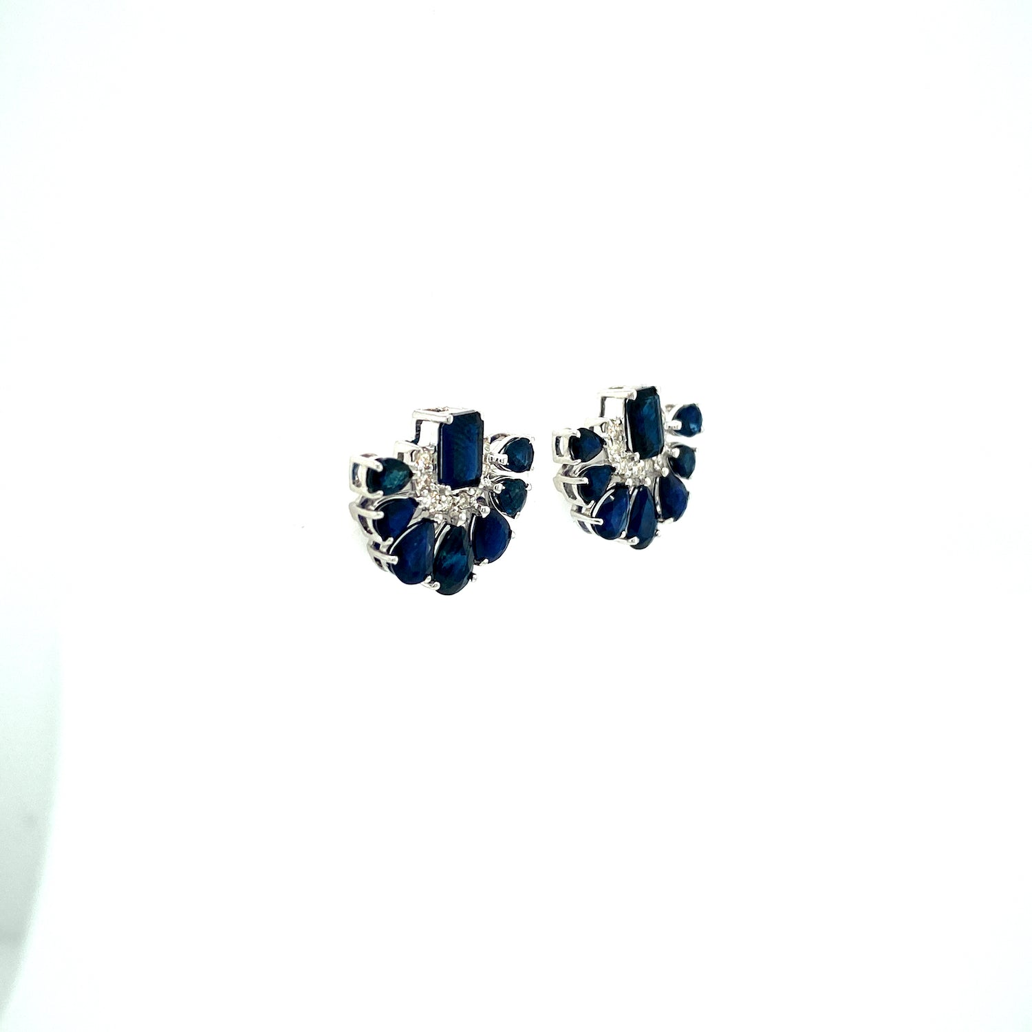 Sapphire and Diamond Earrings in 14K White Gold - KGT 32570