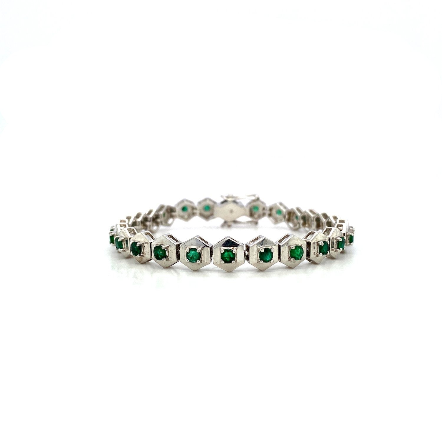 Emerald Bracelet in .925 Sterling Silver. - KSD 42119